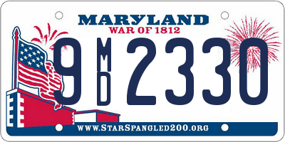 MD license plate 9MD2330