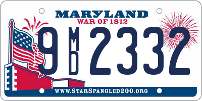 MD license plate 9MD2332