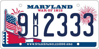 MD license plate 9MD2333