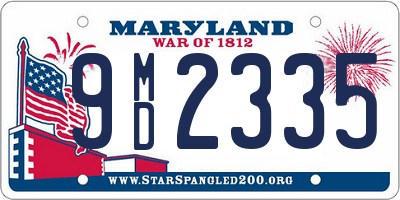 MD license plate 9MD2335