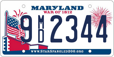 MD license plate 9MD2344