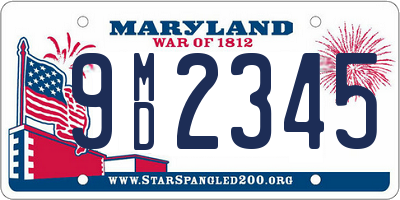 MD license plate 9MD2345