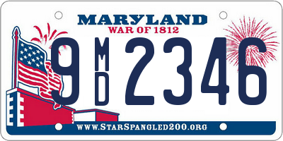 MD license plate 9MD2346