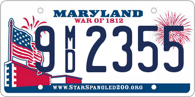 MD license plate 9MD2355