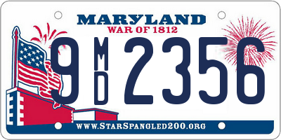 MD license plate 9MD2356