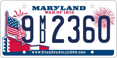 MD license plate 9MD2360