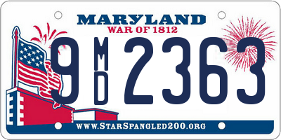 MD license plate 9MD2363