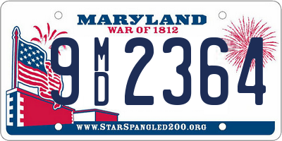 MD license plate 9MD2364