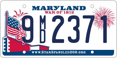 MD license plate 9MD2371