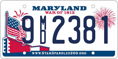 MD license plate 9MD2381