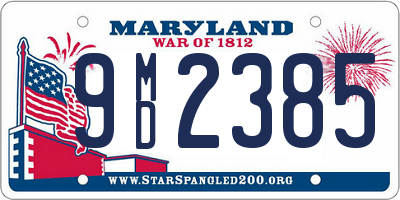 MD license plate 9MD2385