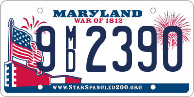 MD license plate 9MD2390