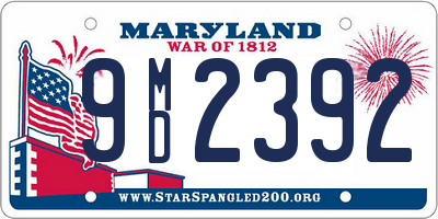 MD license plate 9MD2392