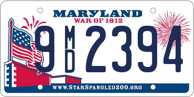 MD license plate 9MD2394