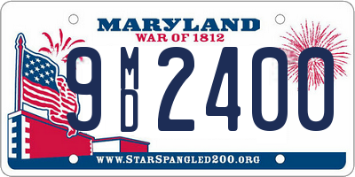 MD license plate 9MD2400