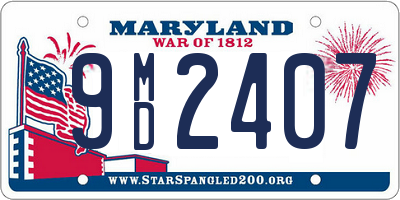 MD license plate 9MD2407