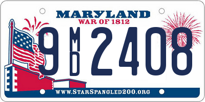 MD license plate 9MD2408