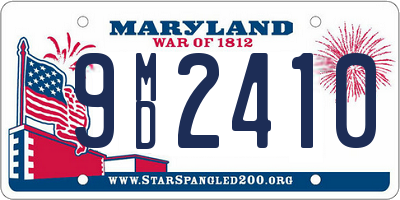 MD license plate 9MD2410