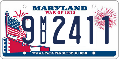 MD license plate 9MD2411