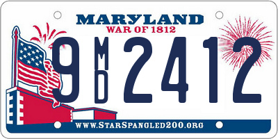 MD license plate 9MD2412