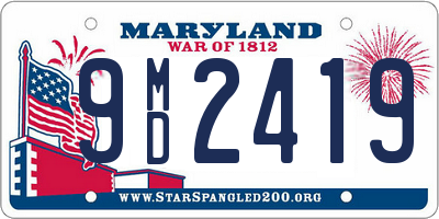 MD license plate 9MD2419