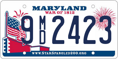 MD license plate 9MD2423