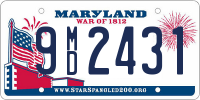 MD license plate 9MD2431