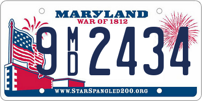 MD license plate 9MD2434