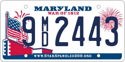 MD license plate 9MD2443