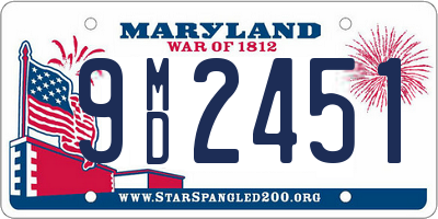 MD license plate 9MD2451