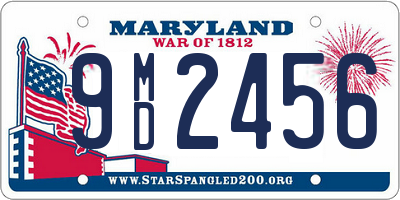 MD license plate 9MD2456