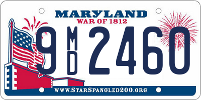 MD license plate 9MD2460