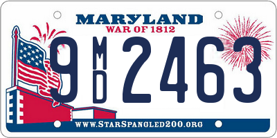 MD license plate 9MD2463