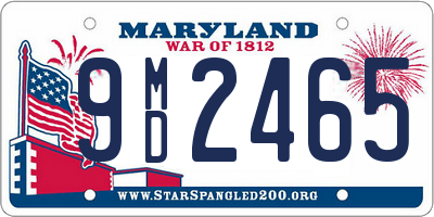 MD license plate 9MD2465