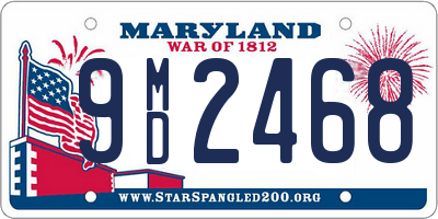 MD license plate 9MD2468