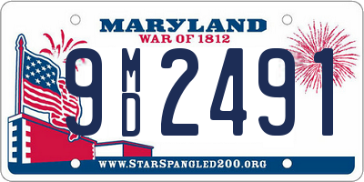 MD license plate 9MD2491