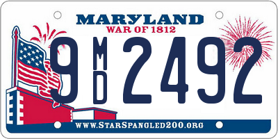 MD license plate 9MD2492