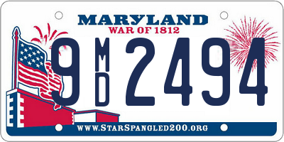 MD license plate 9MD2494