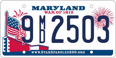 MD license plate 9MD2503