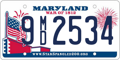 MD license plate 9MD2534