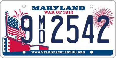 MD license plate 9MD2542