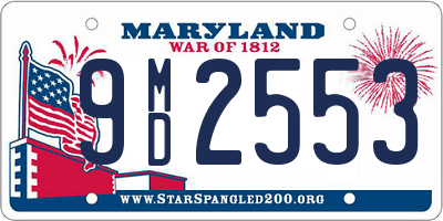 MD license plate 9MD2553