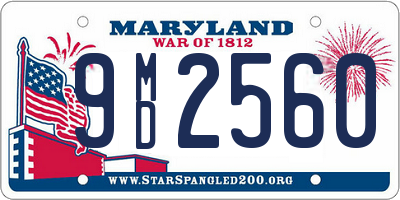 MD license plate 9MD2560