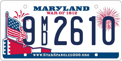 MD license plate 9MD2610