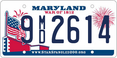MD license plate 9MD2614