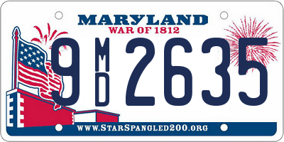 MD license plate 9MD2635