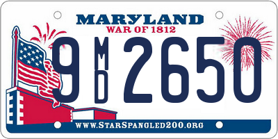 MD license plate 9MD2650
