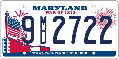 MD license plate 9MD2722