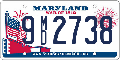 MD license plate 9MD2738