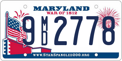 MD license plate 9MD2778